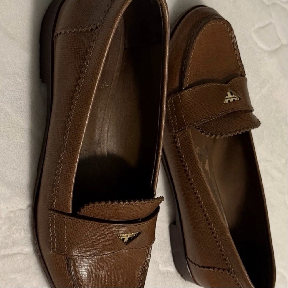 Tory Burch Chestnut Leather Loafers - Picture 5 of 7